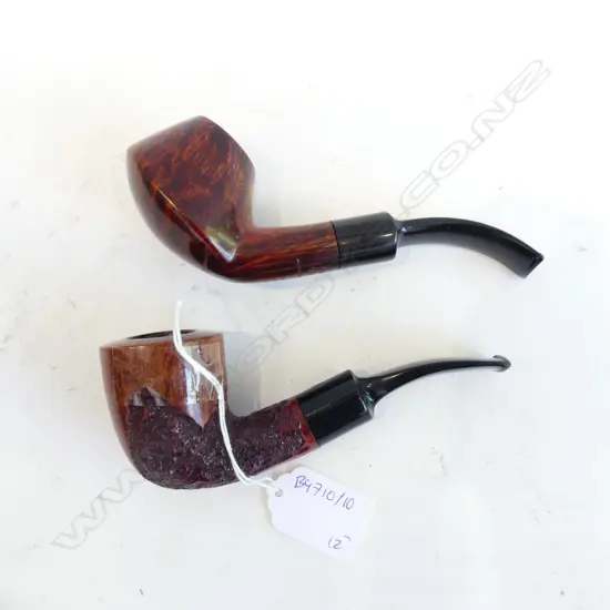 2 PIPES- ONE CROWN VIKING AND KARL ERIK,HAND MADE IN DENMARK L 130 MM