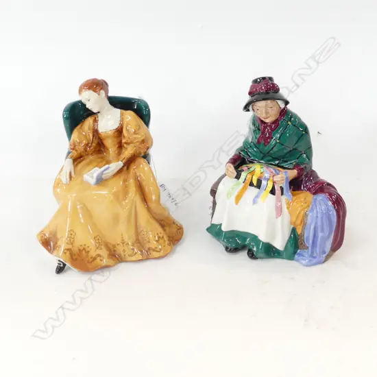 2 ROYAL DOULTON FIGURINES; ROMANCE & SILKS & RIBBONS H.145mm