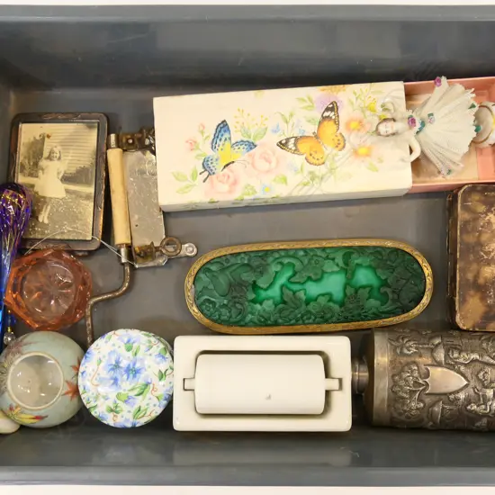 BOX LOT ASST. TRINKETS ETC