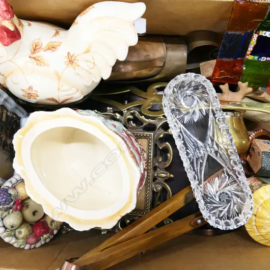 BOX LOT ASST. CHESTNUT ROASTER, CERAMICS ETC