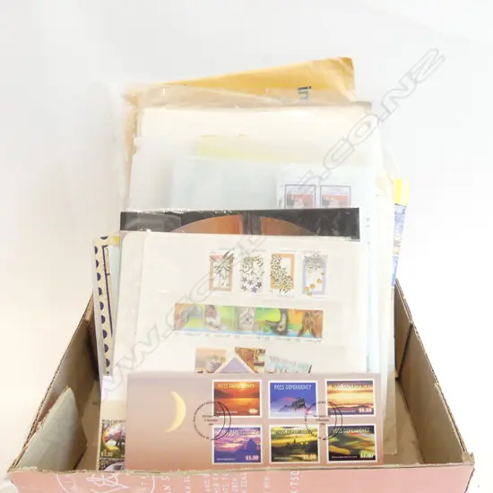 BOX ASST. WORLD STAMPS; ALBUMS ETC