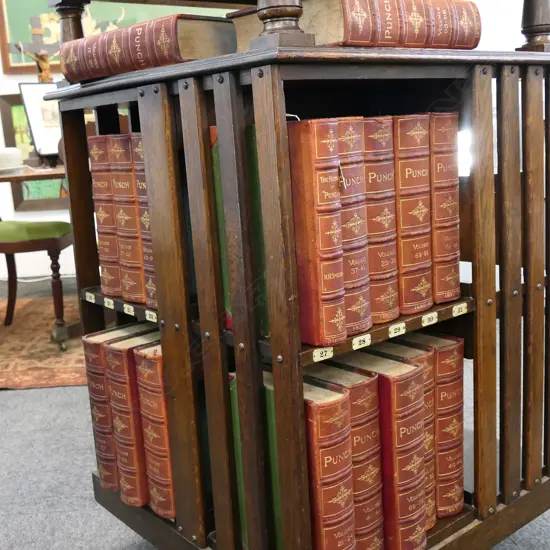 18 VOLS. PUNCH MAGAZINE - RED & GOLD SPINES