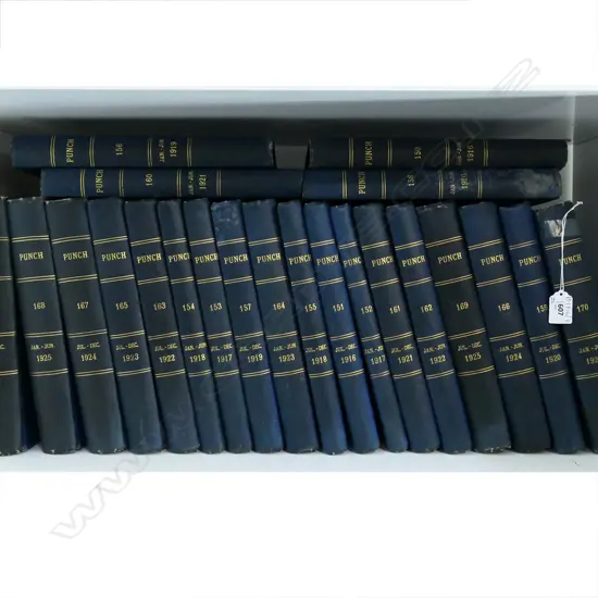 22 VOLS. 1920s PUNCH MAGAZINE - BLUE SPINES