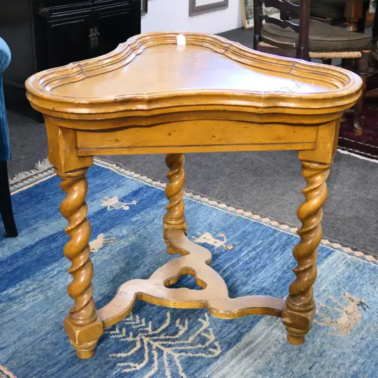 WOODEN TRI FORM SIDE TABLE 710x660x690mm