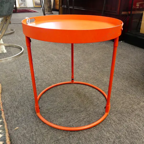 SMALL METAL RED/ORANGE TRAY TABLE H 420 MM