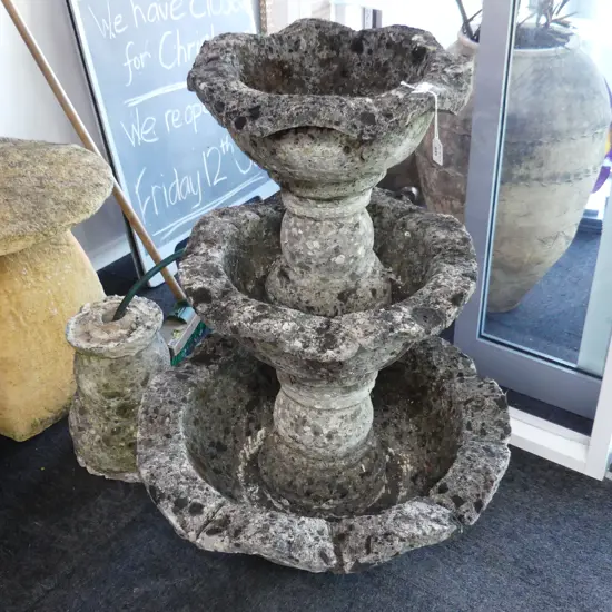 3 TIER CONCRETE FOUNTAIN - IN 3 PARTS REQ. GLUE H.1350mm