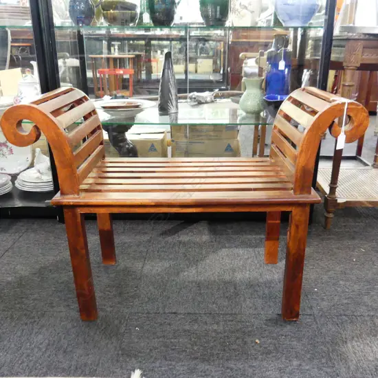 SLATTED WOODEN BENCH SEAT W.820mm