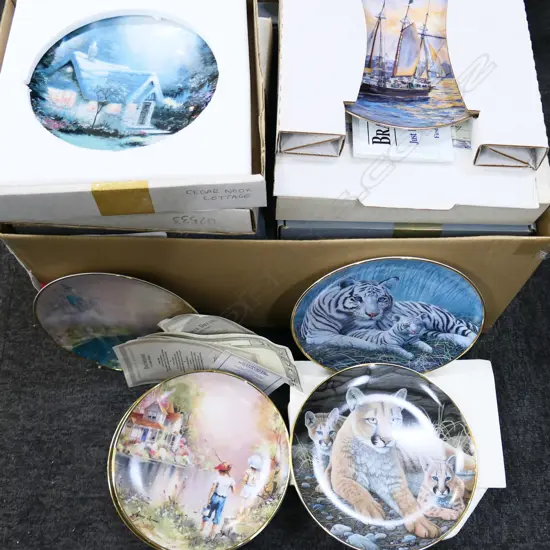 BOX LOT COLLECTORS PLATES; WEDGWOOD 'BRADFORD EXCHANGE', FRANKLIN MINT