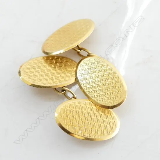 PAIR 18CT GOLD CUFF LINKS 7.14gm