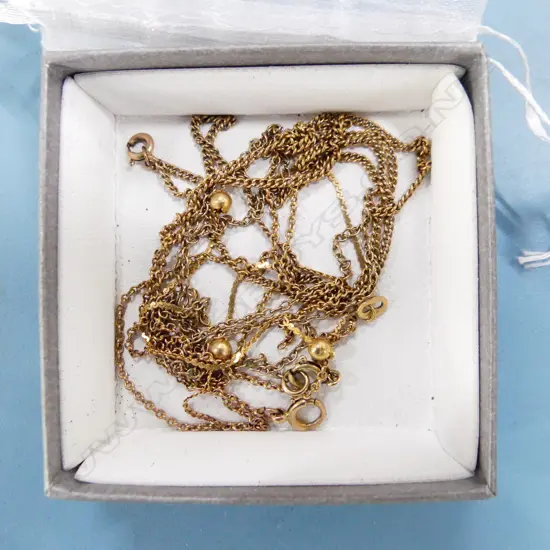 3 UNMARKED GOLD? CHAINS + 14CT PART CHAIN 8.3 GM