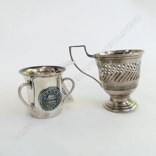 S/SILVER TYG BIRM 1903  & S/SILVER CUP HOLDER BIRM 1909 TOTAL WIEGHT 91GMS