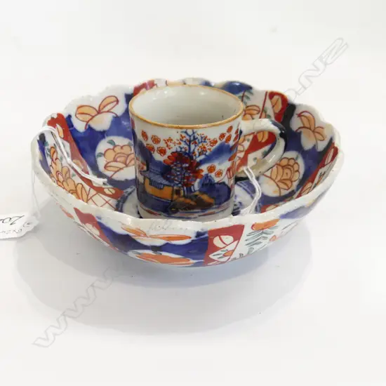 JAPANESE IMARI BOWL AND SMALL MUG D 150 MM