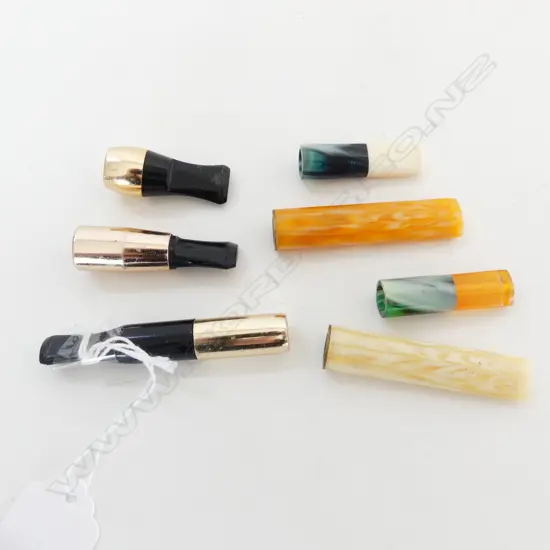 SEVEN VINTAGE ART DECO BAKELITE CIGARETTE HOLDERS, L.37MM-67MM