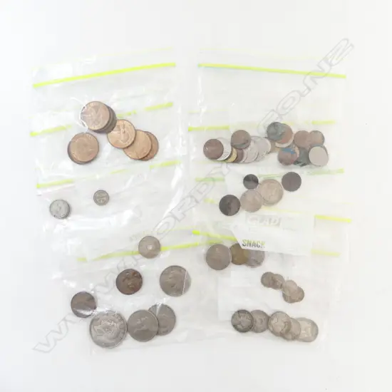 ASST COINS: SORTED INTO BAGS