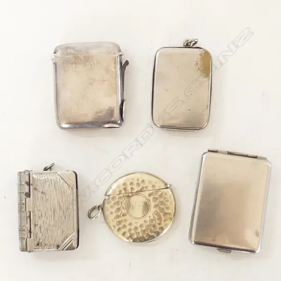 4 SILVER PLATE VESTAS + 1 STG, B'HAM 1896 60.5 GM