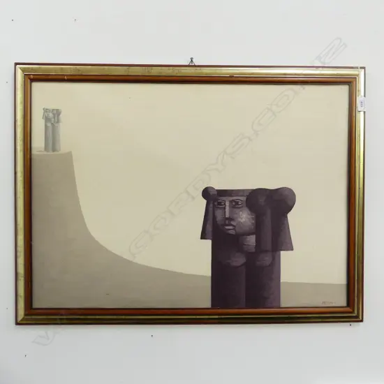 XANTE BATTAGLIA (ITALIAN b.1943) ABSTRACT OIL ON CANVAS 490x690mm 25mm tear top right