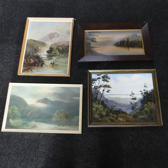 4 LANDSCAPE OIL ON BOARD ARTWORKS 525x395mm
