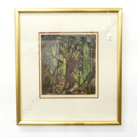 ALISON PICKMERE 'DEEP BUSH' LITHOGRAPH 15/80 SIGNED & DATED '66. 345x310mm