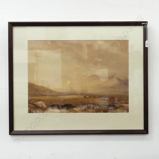 MID 19thC WC 'FROM NEAR SKEA LOOKING TOWARDS THE FLORENCE COURT MOUNTAINS CO. FERMANAGH' 1850 385x535mm