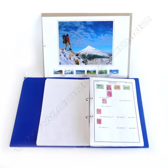 NZ STAMP ALBUM 1873-2000 + 2 PAGES 1 JAN 2000 STAMPS