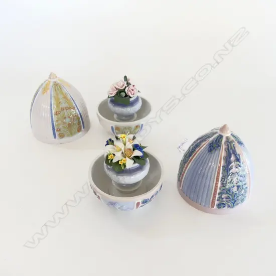 2 LLADRO 'SUMMER EGGS' #6292 #6293 H.125mm, BOTH w. BOX