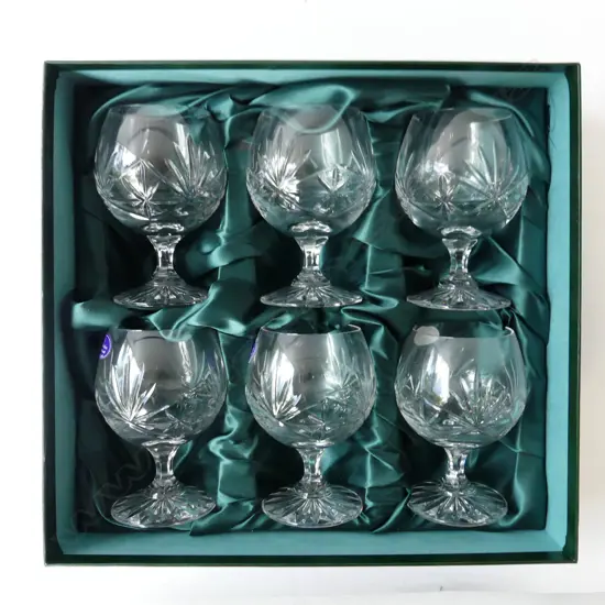 BOXED SET OF 6 R/DOULTON CRYSTAL BRANDY GLASSES
