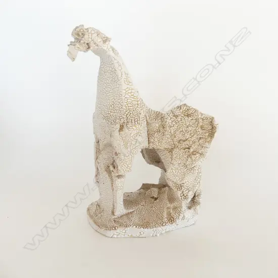 FRANCO GARELLI (ITALIAN 1909-73) ABSTRACT CERAMIC HORSE SCULPTURE, WHITE GLAZE H.250mm two minor chips