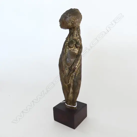 BRONZED RESIN ABSTRACT FEMALE NUDE FIGURE H.265mm
