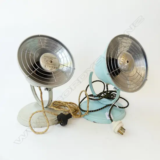 2 VINTAGE BARBER POLYKYMATIC HEAT GENERATORS H.210mm