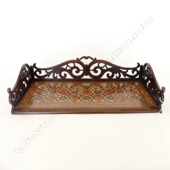 VICTORIAN PARQUETRY WRITING TRAY 470x240x130mm