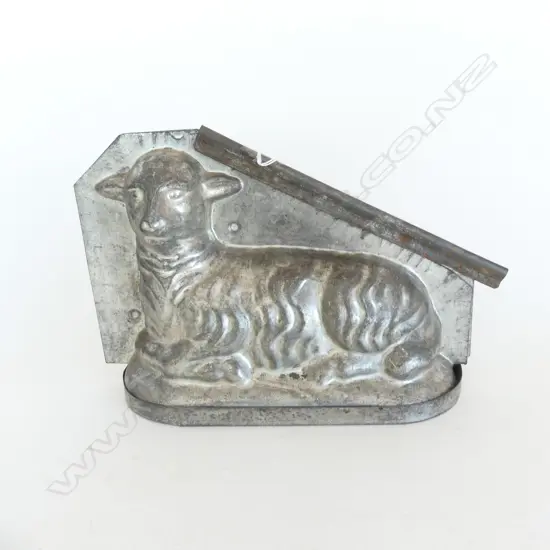 TIN CHOCOLATE MOULD IN SHAPE OF LAMB, FRENCH?
