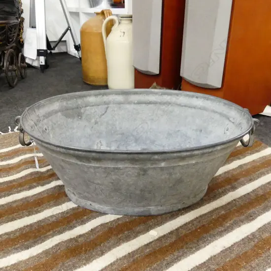 GALVANIZED METAL WASH TUB 600x420x215mm