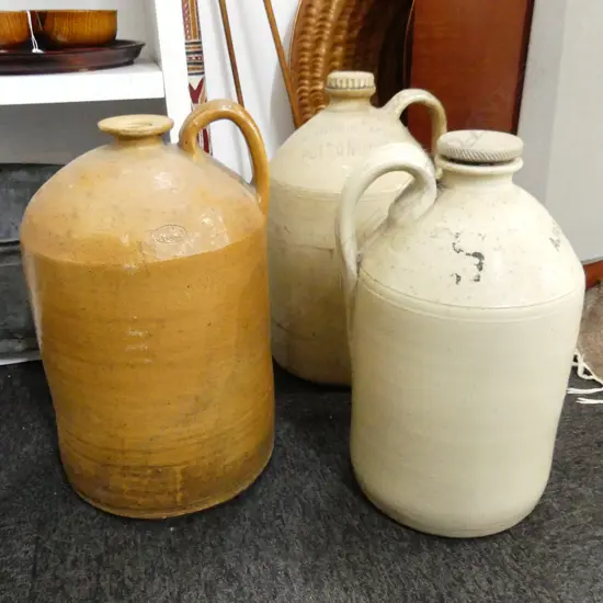 3 LG ACID CROCKS; BENDIGO, AJAX CHEMICAL CO. SYDNEY H.450mm