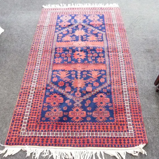 HAND KNOTTED ALL WOOL RUG 1900x1100mm