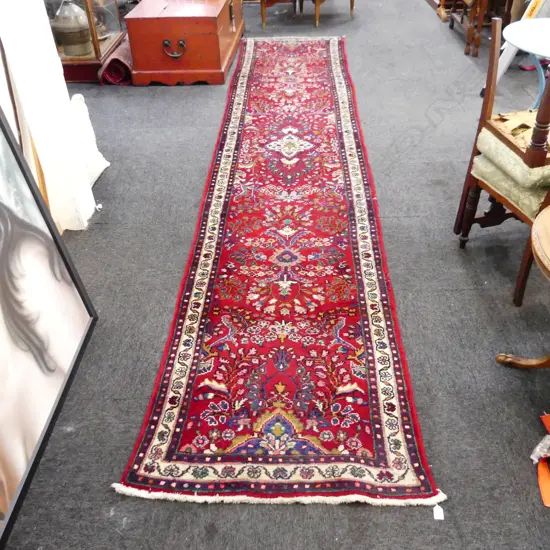 HAND KNOTTED WOOL PILE RUNNER 4050x840mm