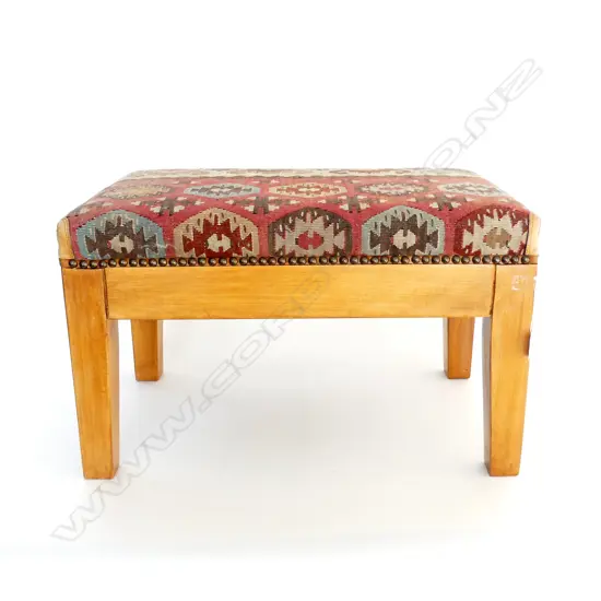 KELIM FOOTSTOOL - TEAR IN FABRIC 600x350x370mm