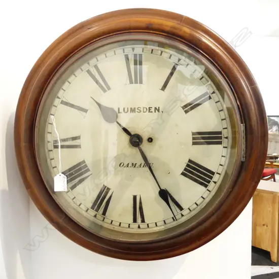 LG VICTORIAN WALL CLOCK (WORKING) R. LUMSDEN OAMARU 550mm dia