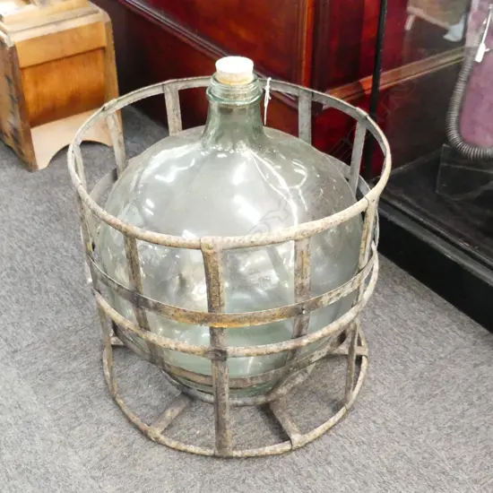 ANTIQUE FRENCH CARBOUY IN METAL FRAME