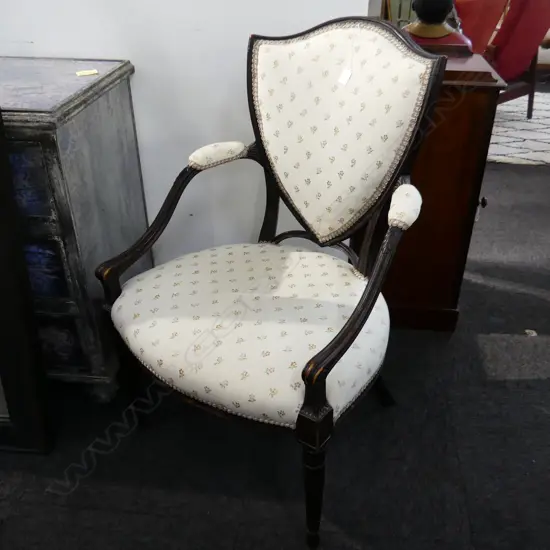 FRENCH STYLE UPHOLSTERED ARM CHAIR