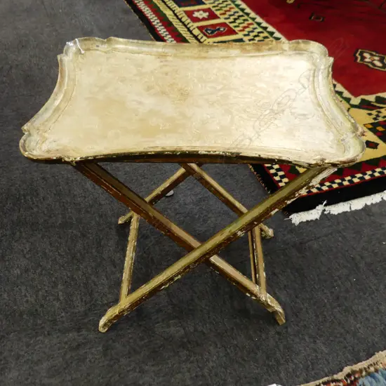 GOLD PAINTED FOLDING TRAY TABLE 550x410x520mm