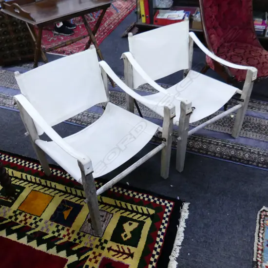 PR WHITE CANVAS OUTDOOR CHAIRS BY INTRA DESIGN, AUCKLAND 