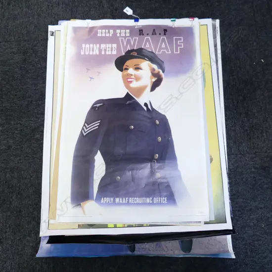 12 REPRO WWII RECRUITMENT POSTERS ETC
