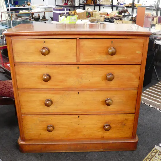 COLONIAL KAURI CHEST OF 5 DRAWERS - TOP BOWED 1180x510x1170mm