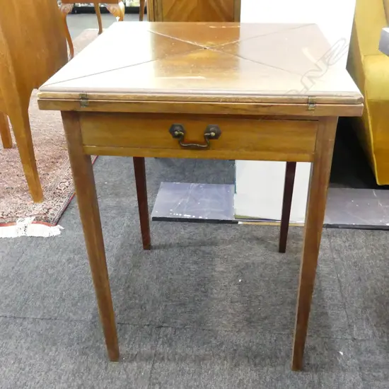 EDWARDIAN ENVELOPE TOP CARD TABLE 535x535x720mm