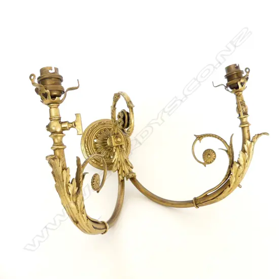 VINTAGE BRASS DOUBLE LIGHT - ELECTRIFIED H.240mm