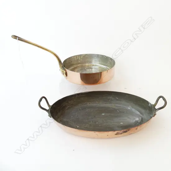 ST. CLAIR COPPER SAUCEPAN 210mm dia + OVAL BAKING DISH L.360mm