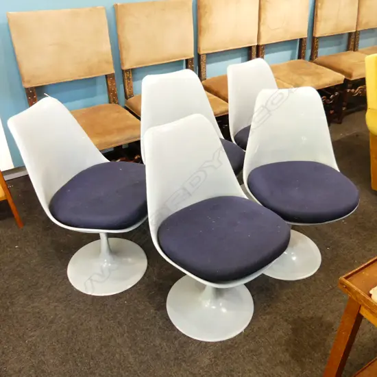 5 RETRO ITALIAN TULIP CHAIRS BY RUDI BONZANINI c.1970 (attn req.)