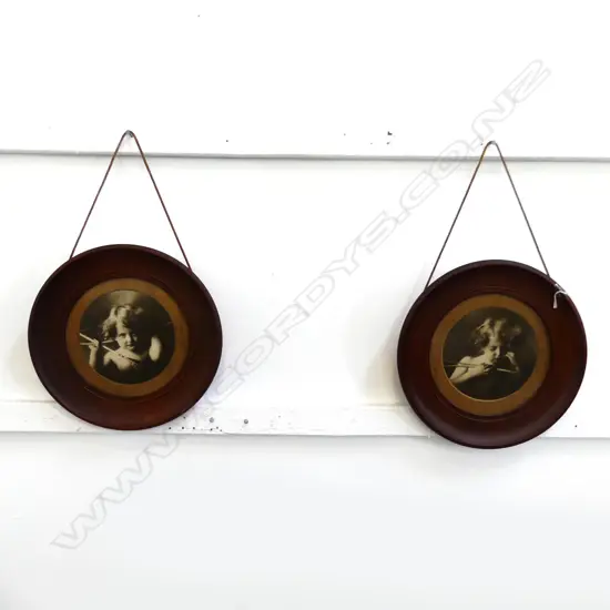 PR EDWARDIAN ROUND FRAMED CUPID PRINTS