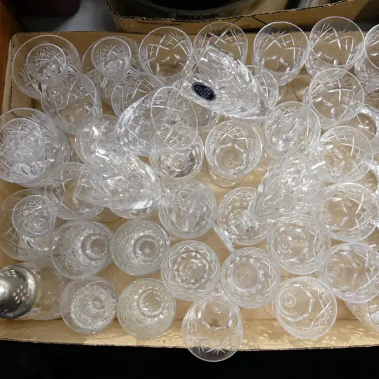 BOX LOT ASST. CRYSTAL GLASSES