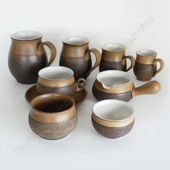 ASSORTED DENBY 'COTSWOLD" JUGS, BOWLS & SOUP COUPES (9)